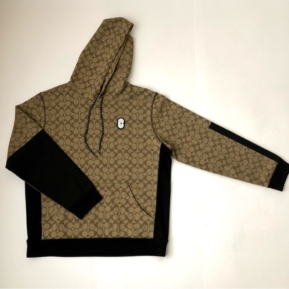 COACH - Mix Media Khaki Signature C Series Hoodie - Men’s Size - XL - Picture 1 of 16